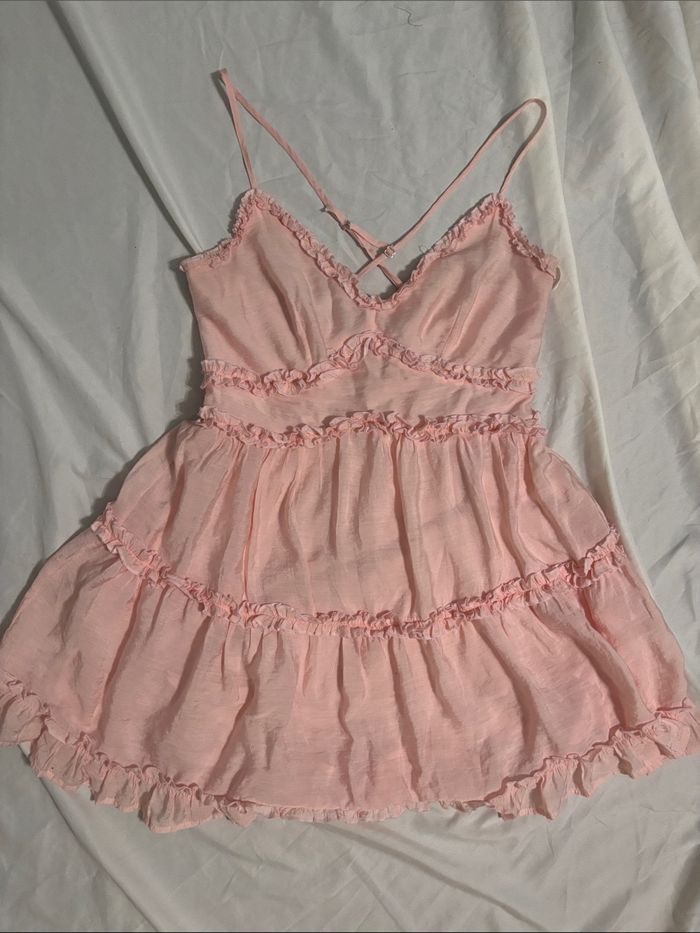 Pink Ruffle Dress by Mi Ami
